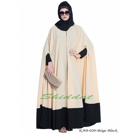 Two pieces designer Irani kaftan- Beige-Black